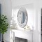 Retro Silver Oval Wall Vanity Mirror for Living Room Entryway Bathroom Wall Decor